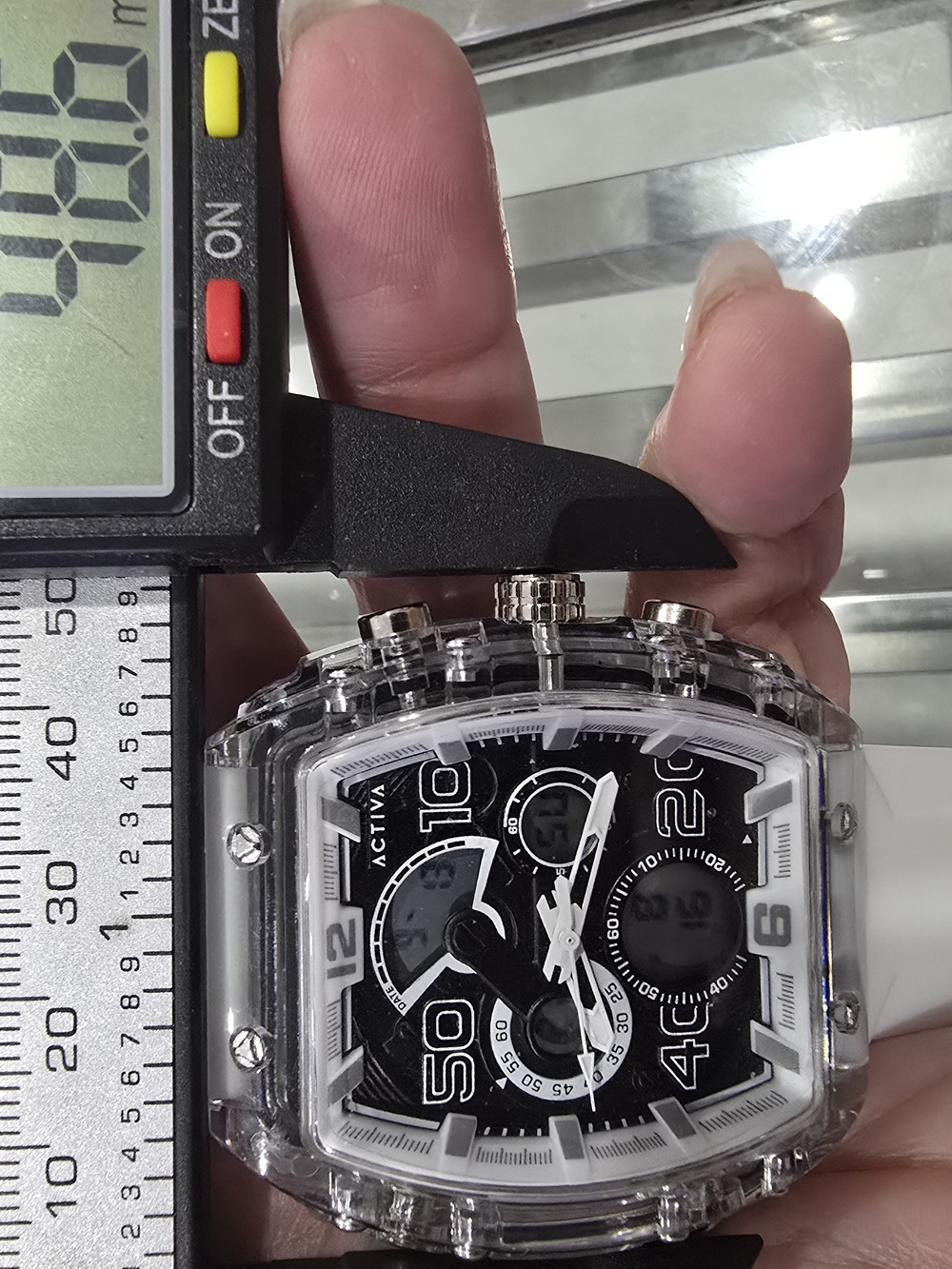 Ativa Men's Clear Case Black Dial Sport Watch